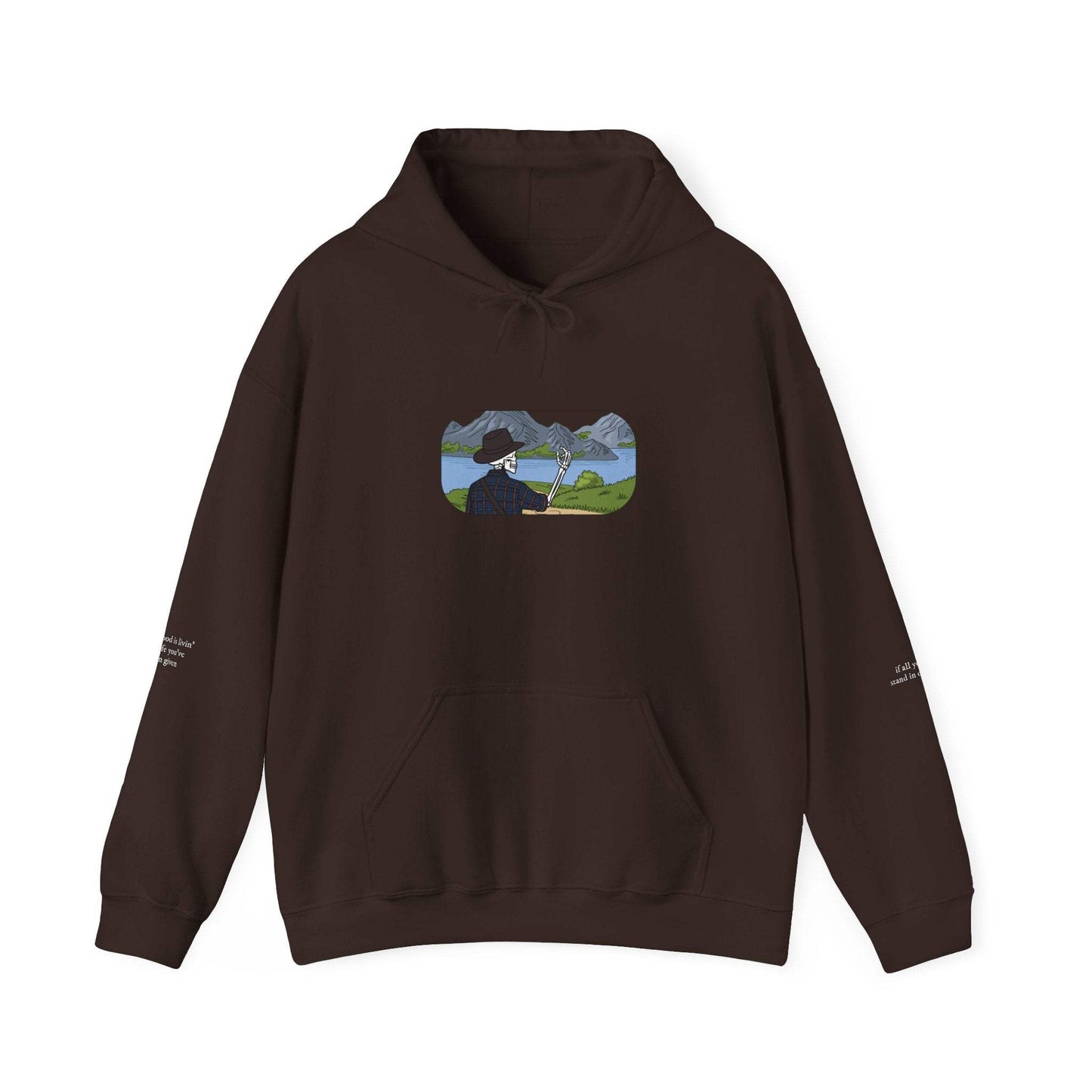 Ends of The Earth - Lord Huron lyrics - hoodie mockup in brown - Lord Huron merch - Lord Huron 2026 tour outfit