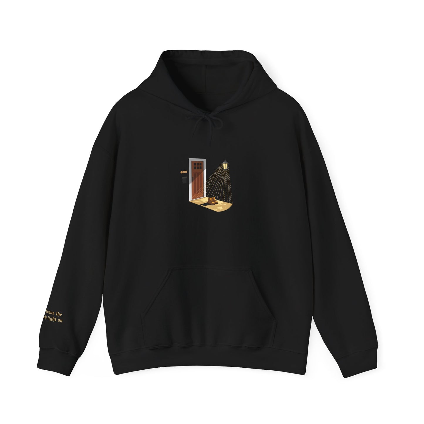 Noah Kahan Porch Light embroidered hoodie mockup in black - i'll leave the porch light on - what to wear to a noah kahan concert