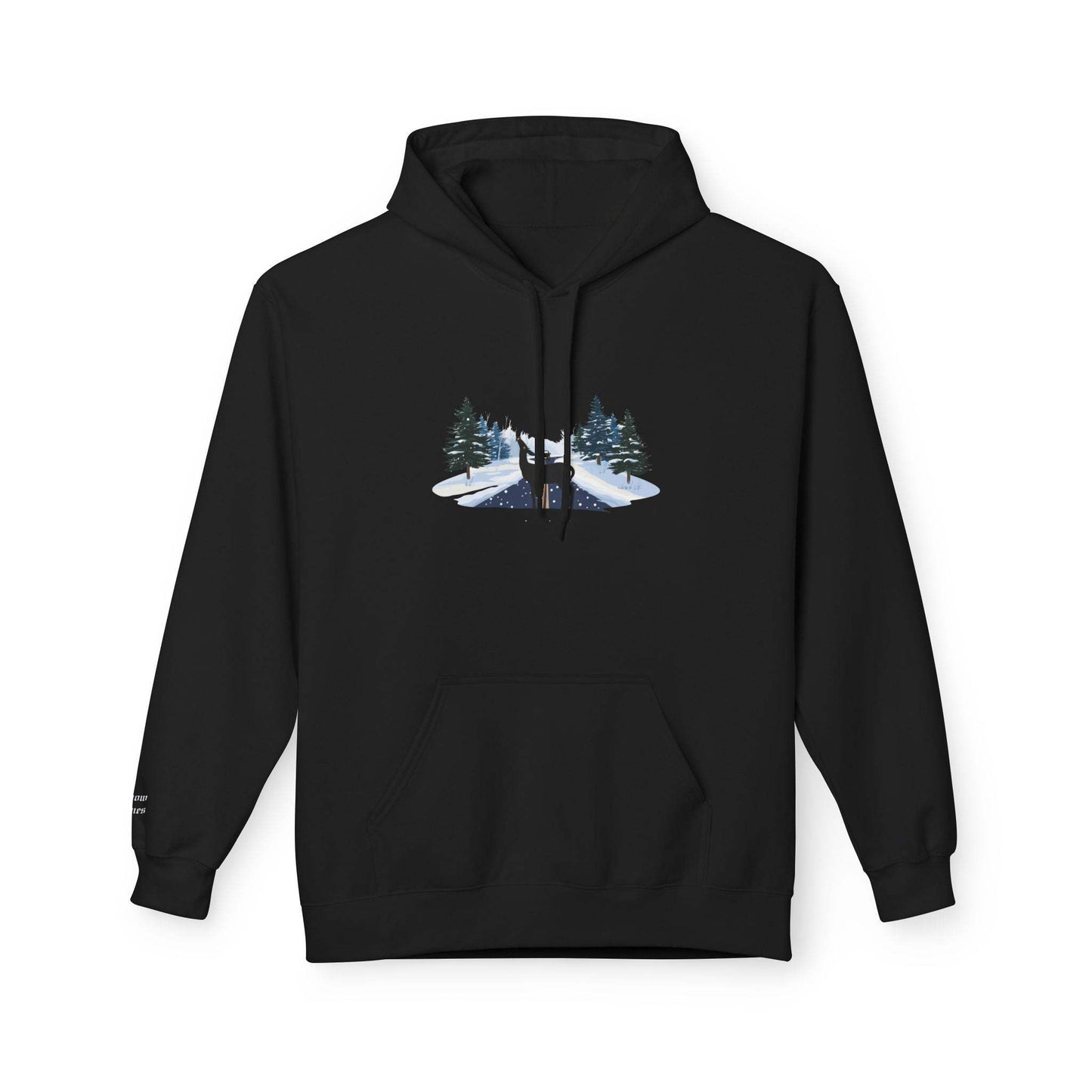 Abstract (Psychopomp) embroidered hoodie mockup in black - Hozier Unreal Unearth inspired - see how it shines