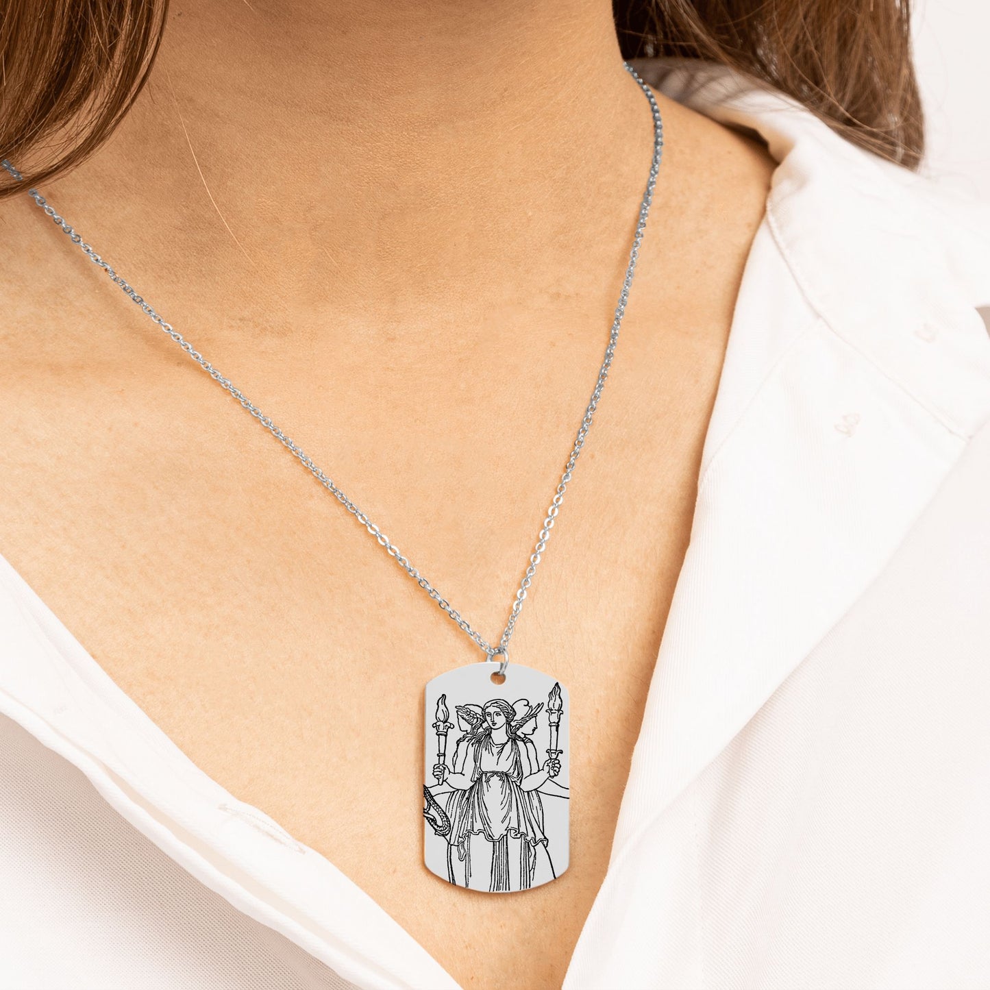 The Hekate Double Sided Engraved Dog Tag