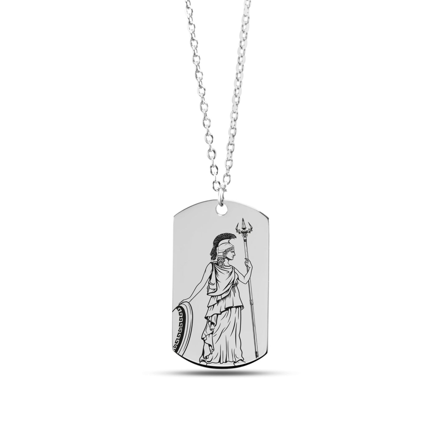 The Athena Double Sided Engraved Dog Tag