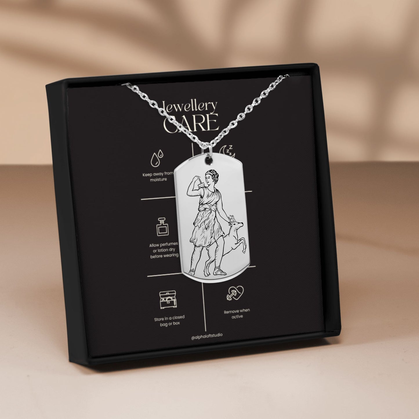 The Artemis Double Sided Engraved Dog Tag