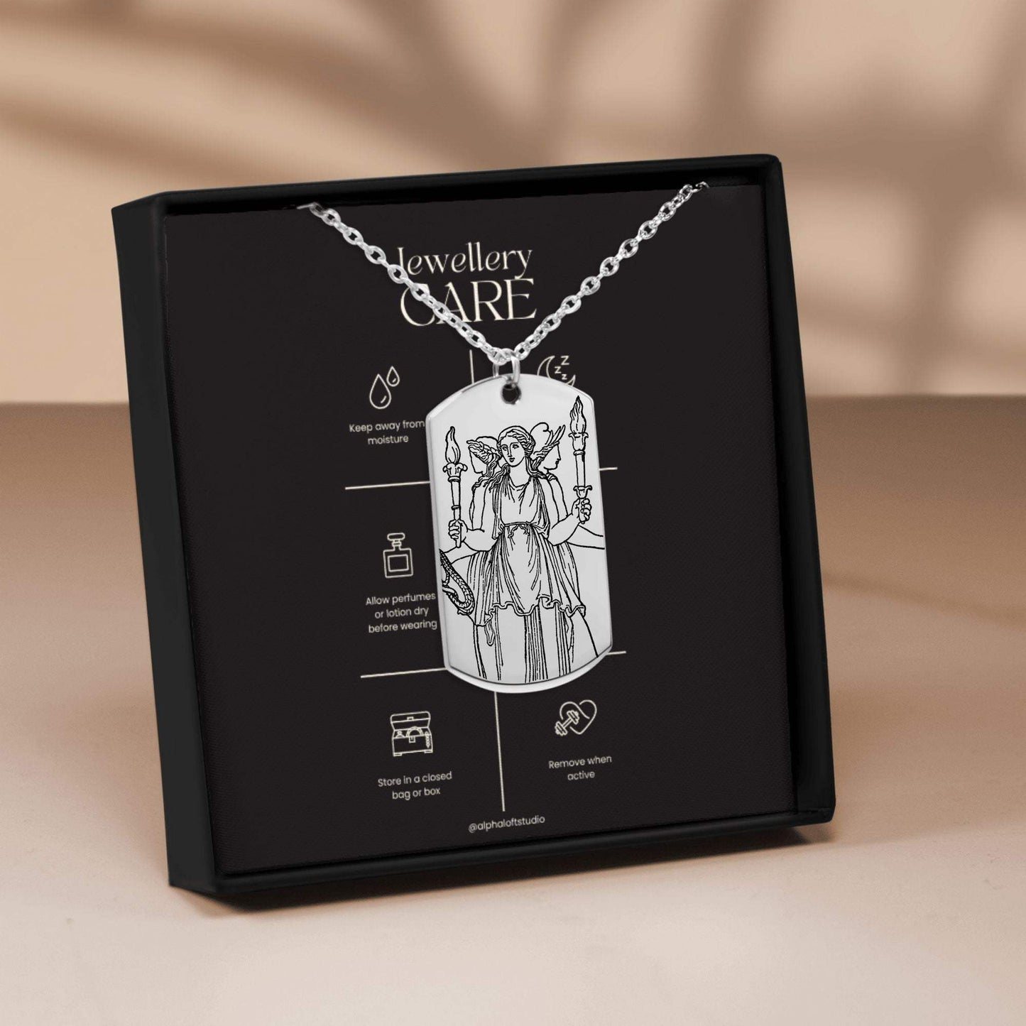 The Hecate Double Sided Engraved Dog Tag