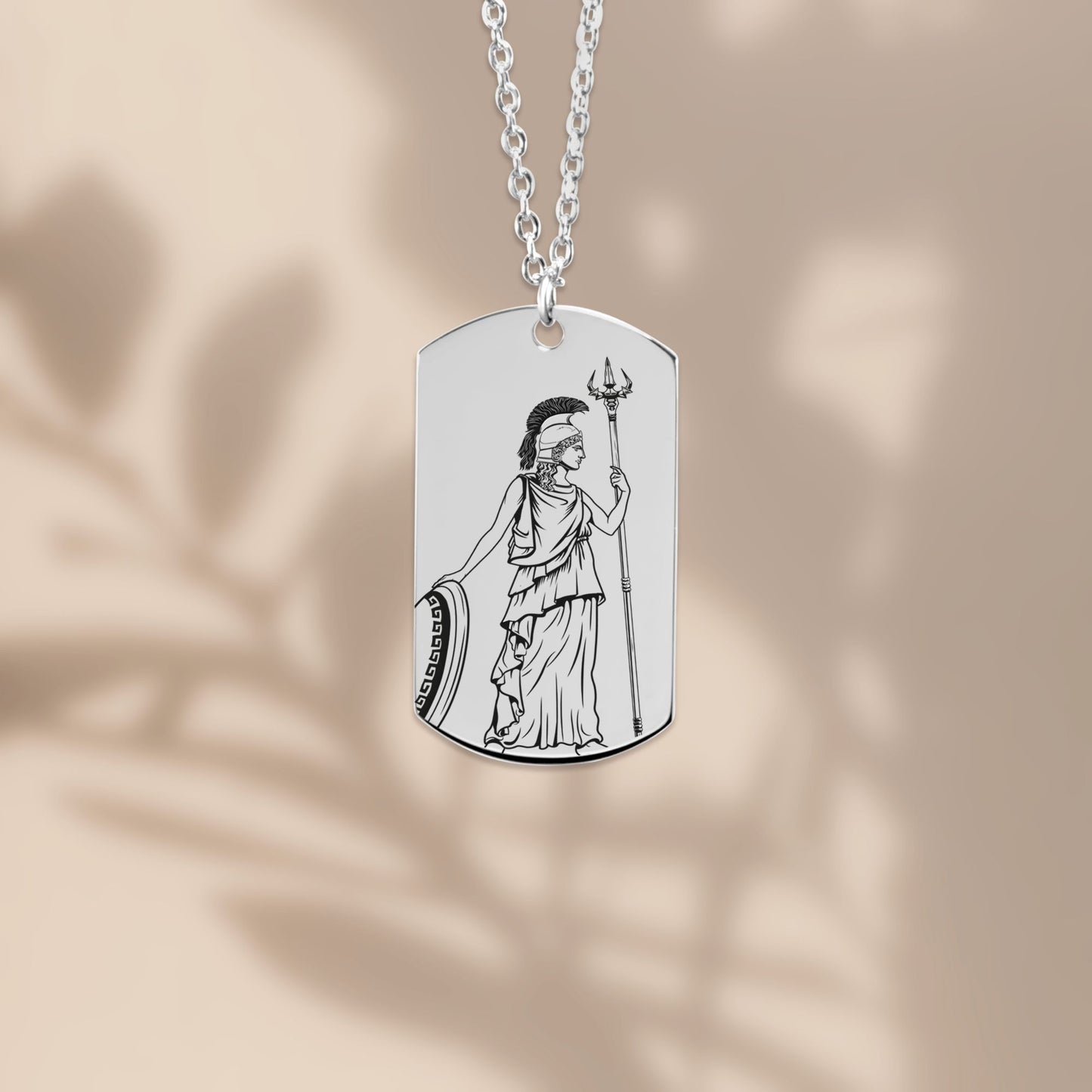 The Athena Double Sided Engraved Dog Tag