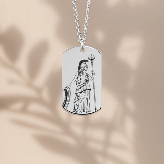 The Athena Double Sided Engraved Dog Tag