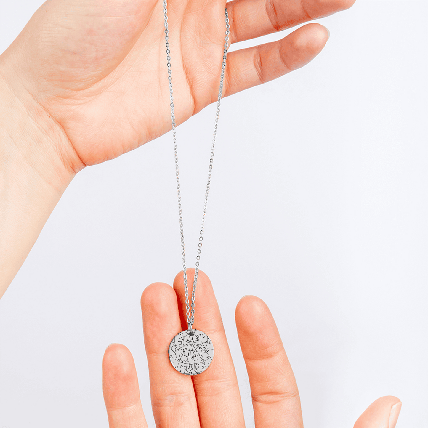 Double Sided Custom Star Map Tour Necklace