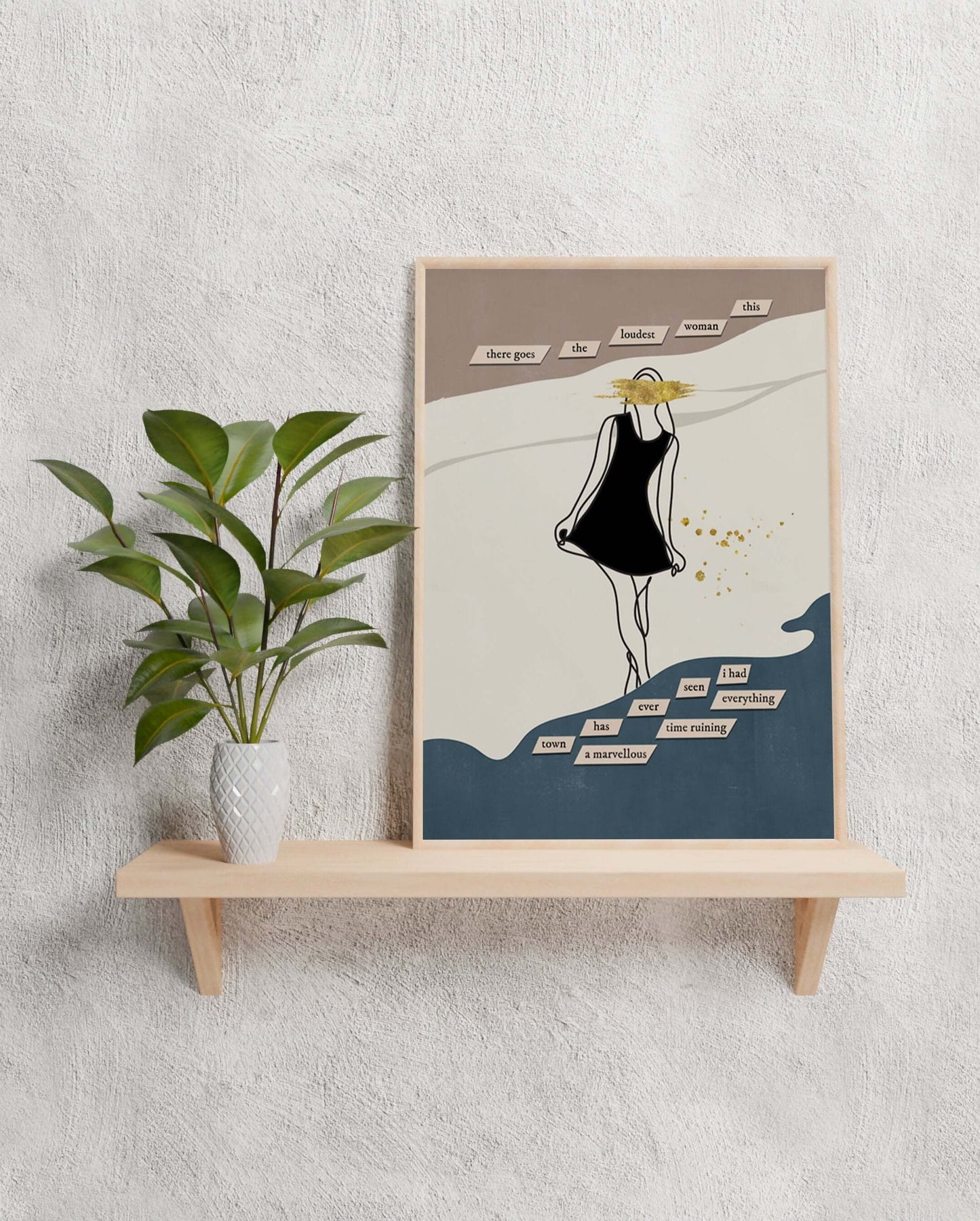 The Last Great American Dynasty Taylor Swift lyric print - mockup in a thin wooden frame. Digital download for folklore inspired wall art.