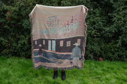 lord huron strange trails woven blanket full design back view - lord huron merch strange trails
