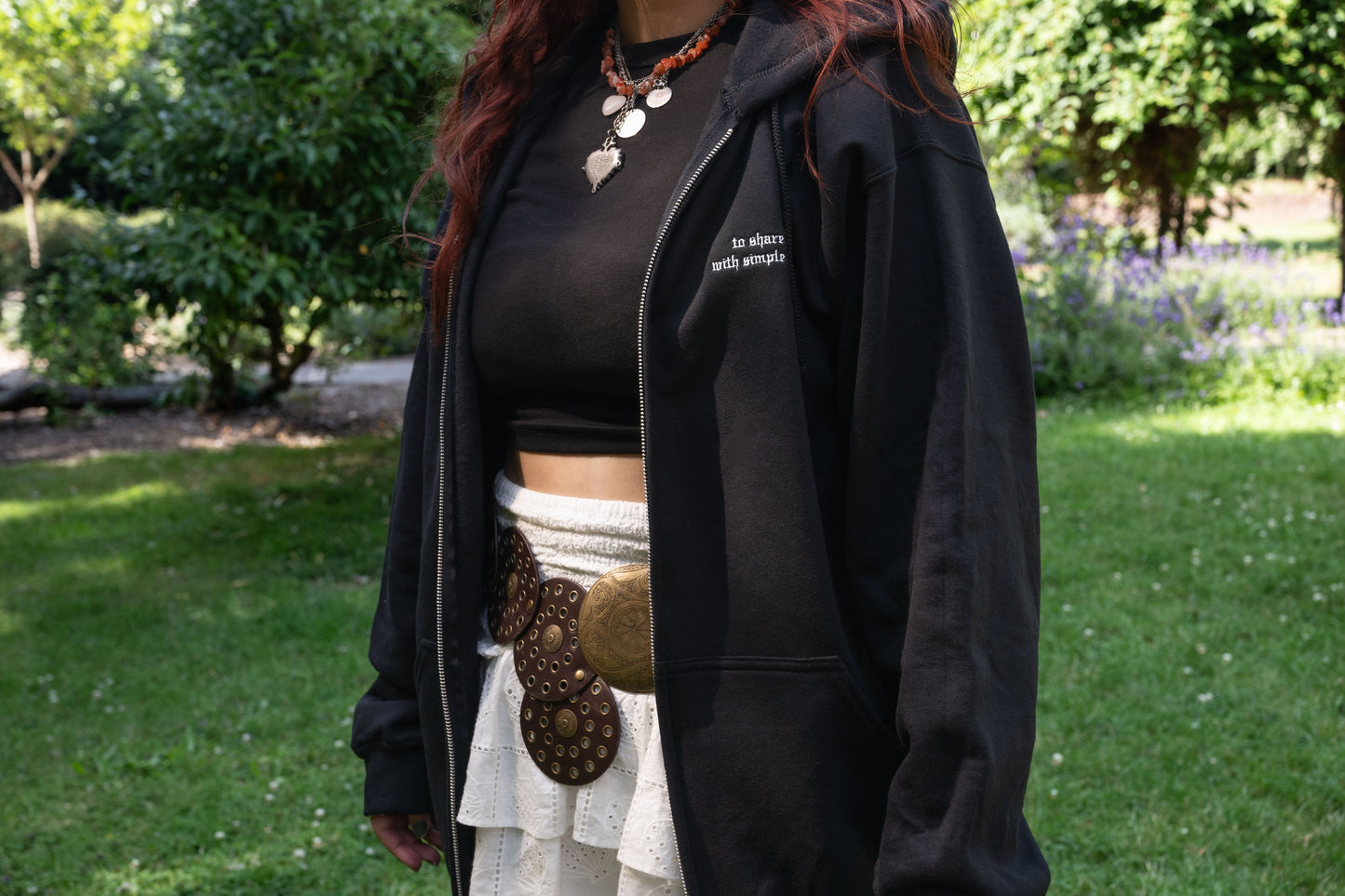 The First Time Embroidered Zip Up Hoodie