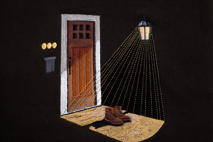 Porch Light embroidered hoodie inspired by Noah Kahan Porch Light - embroidery close up 
