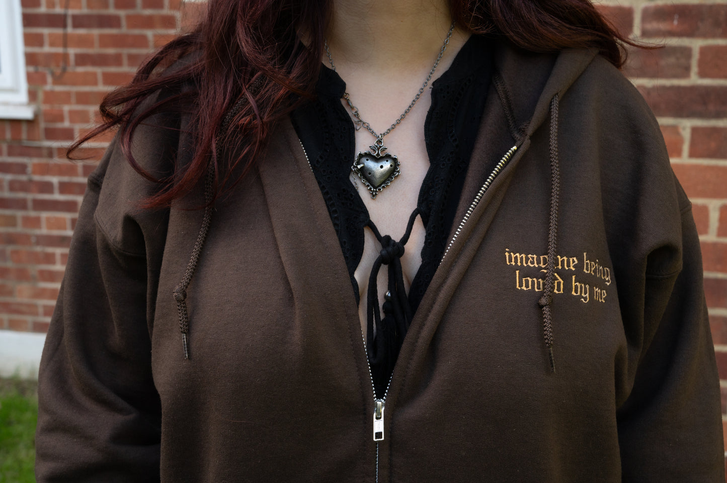 The Talk Embroidered Zip Up Hoodie