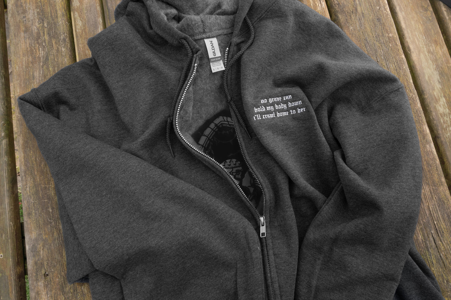The Work Song Embroidered Zip Up Hoodie