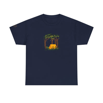 Noah Kahan Dan embroidered t-shirt mockup in navy - where do we go when we die? I wouldn't mind right here - what to wear to a noah kahan concert 