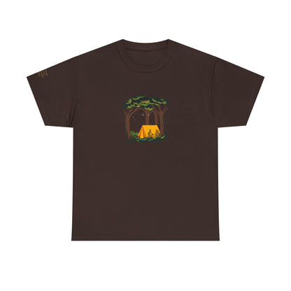 Noah Kahan Dan embroidered t-shirt mockup in brown - where do we go when we die? I wouldn't mind right here - what to wear to a noah kahan concert 