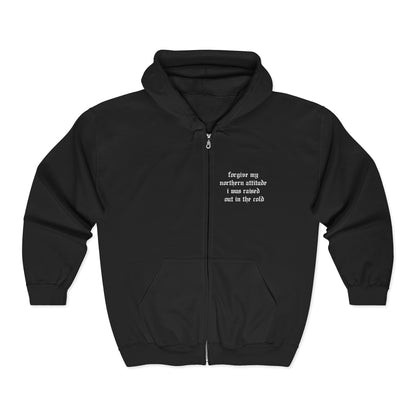 The Northern Attitude Embroidered Zip Up Hoodie