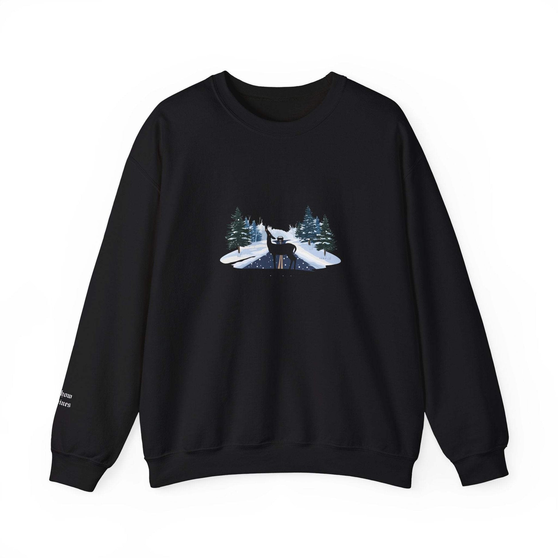 Abstract (Psychopomp) embroidered sweatshirt mockup in black - Hozier Unreal Unearth inspired - see how it shines 