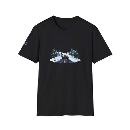 Abstract (Psychopomp) embroidered t shirt mockup in black - Hozier Unreal Unearth inspired - see how it shines 