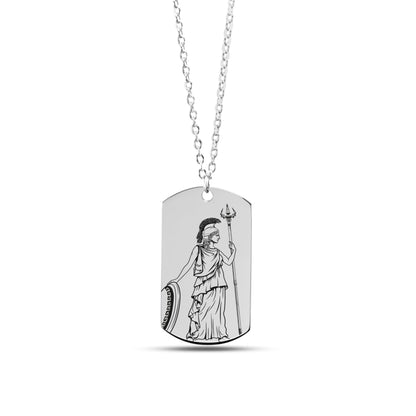 The Athena Double Sided Engraved Dog Tag
