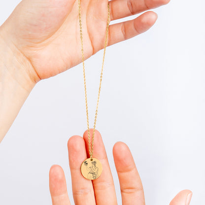 The Persephone Double Sided Engraved Coin Necklace