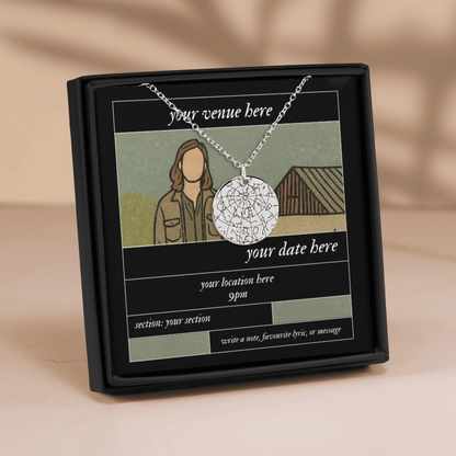 Double Sided Custom Star Map Tour Necklace
