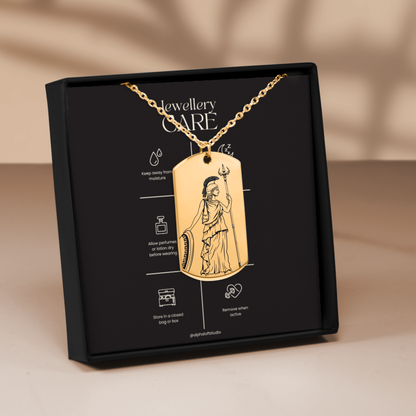 The Athena Double Sided Engraved Dog Tag