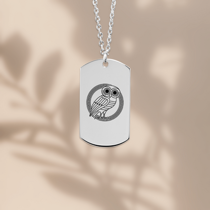 The Athena Double Sided Engraved Dog Tag