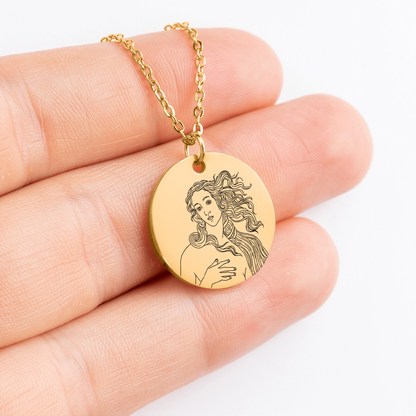 The Aphrodite Double Sided Engraved Coin Necklace