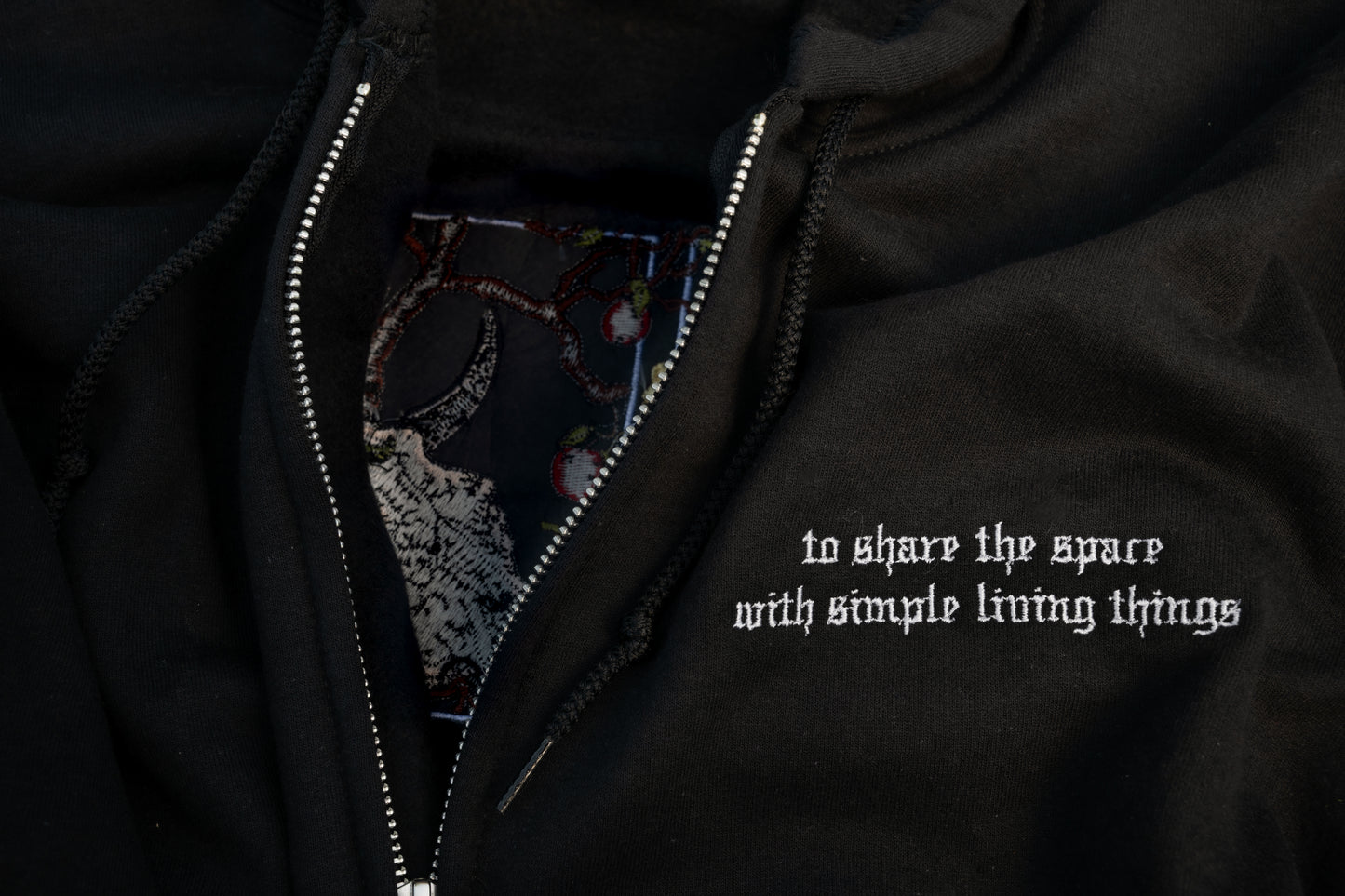 The First Time Embroidered Zip Up Hoodie