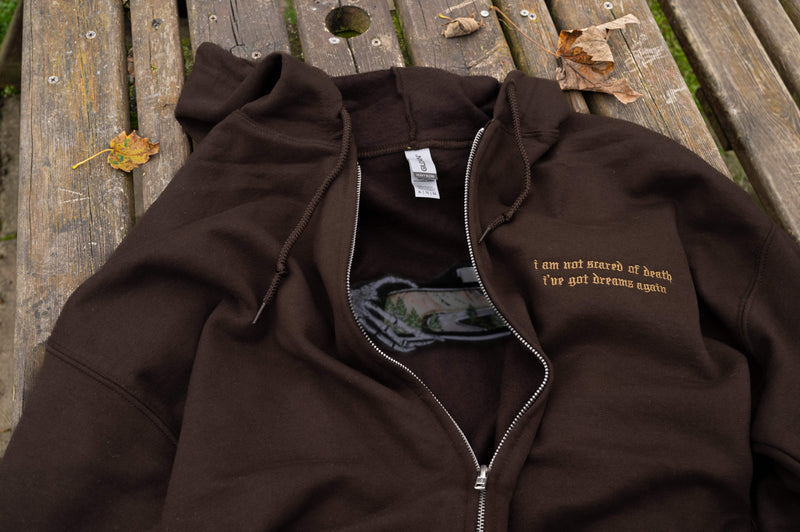 XL Brown View Between Villages Zip Up Hoodie - Ready to Ship