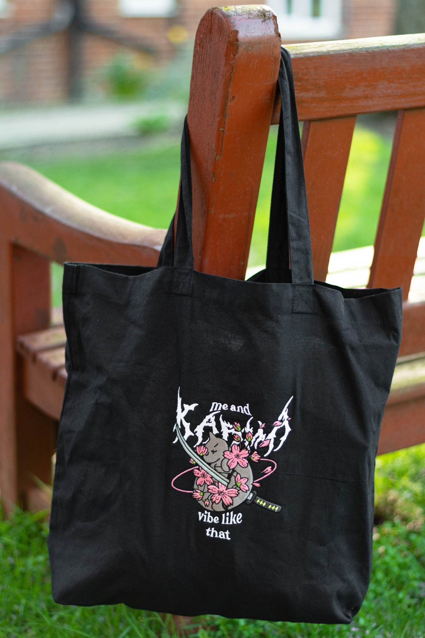 Karma Is A Cat Canvas Tote Bag